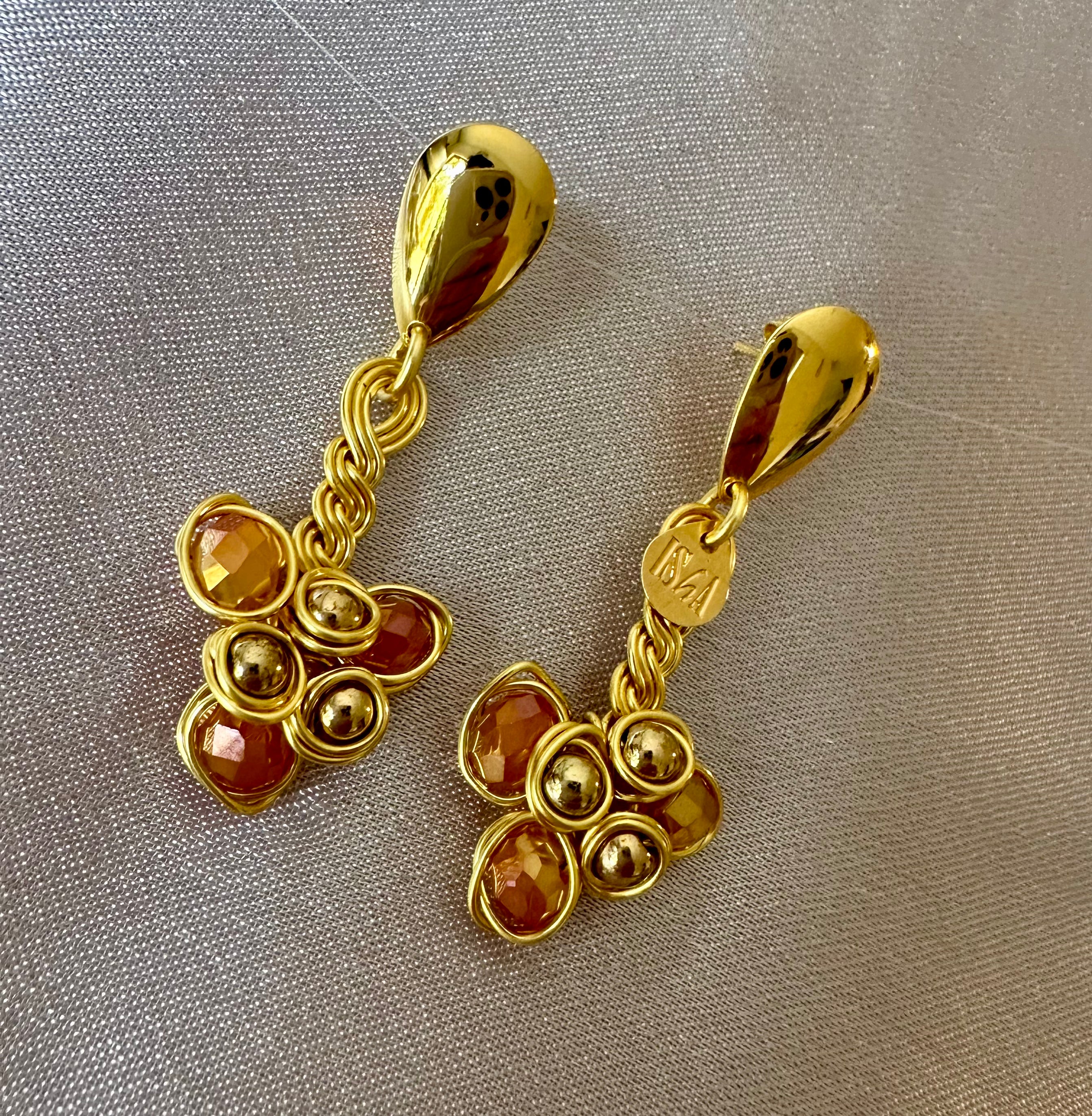 Golden Magnolia Earrings