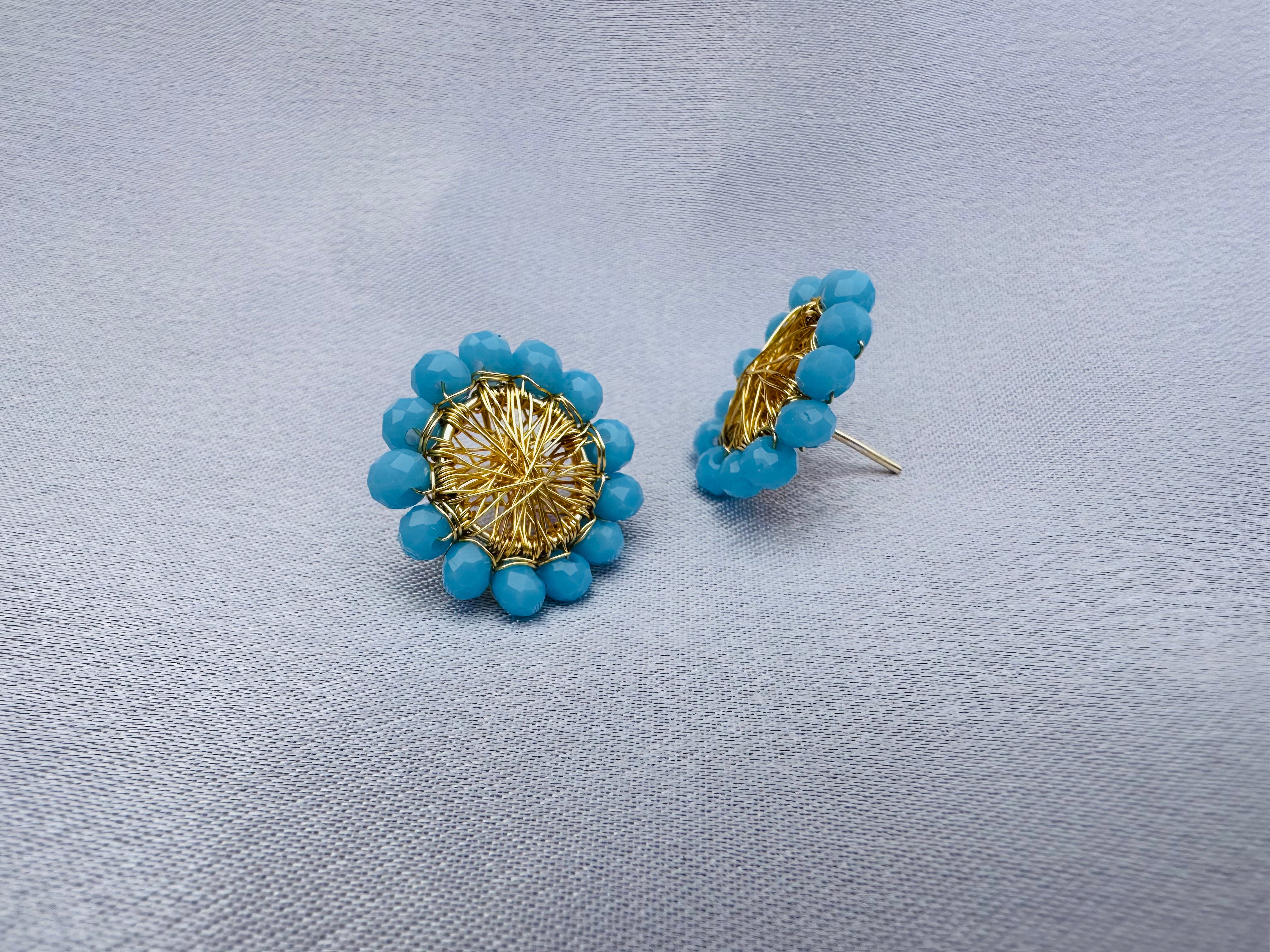 Dream Catcher Sky Blue Earrings