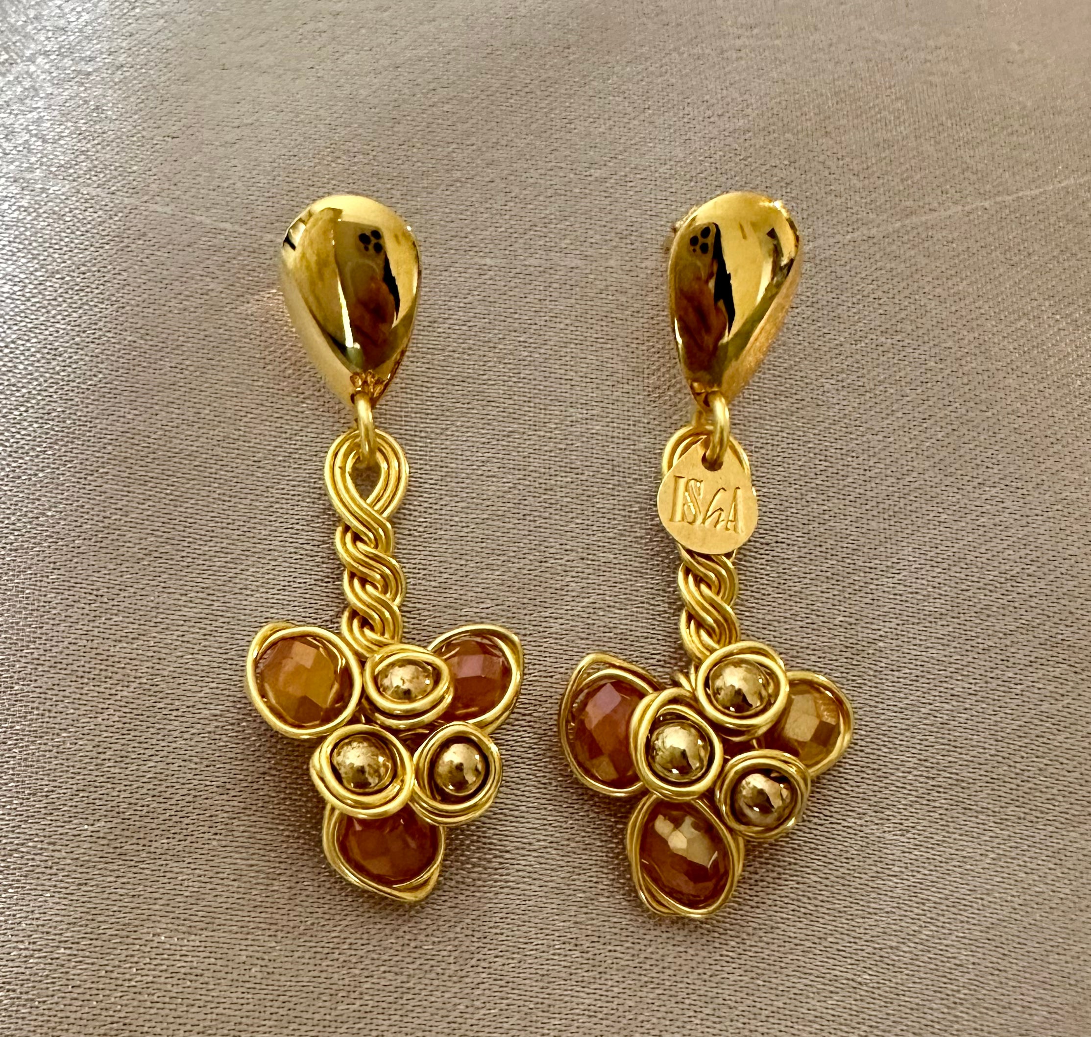 Golden Magnolia Earrings