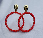 Load image into Gallery viewer, Red Stud Candonga Earrings
