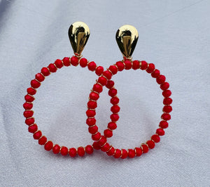 Red Stud Candonga Earrings