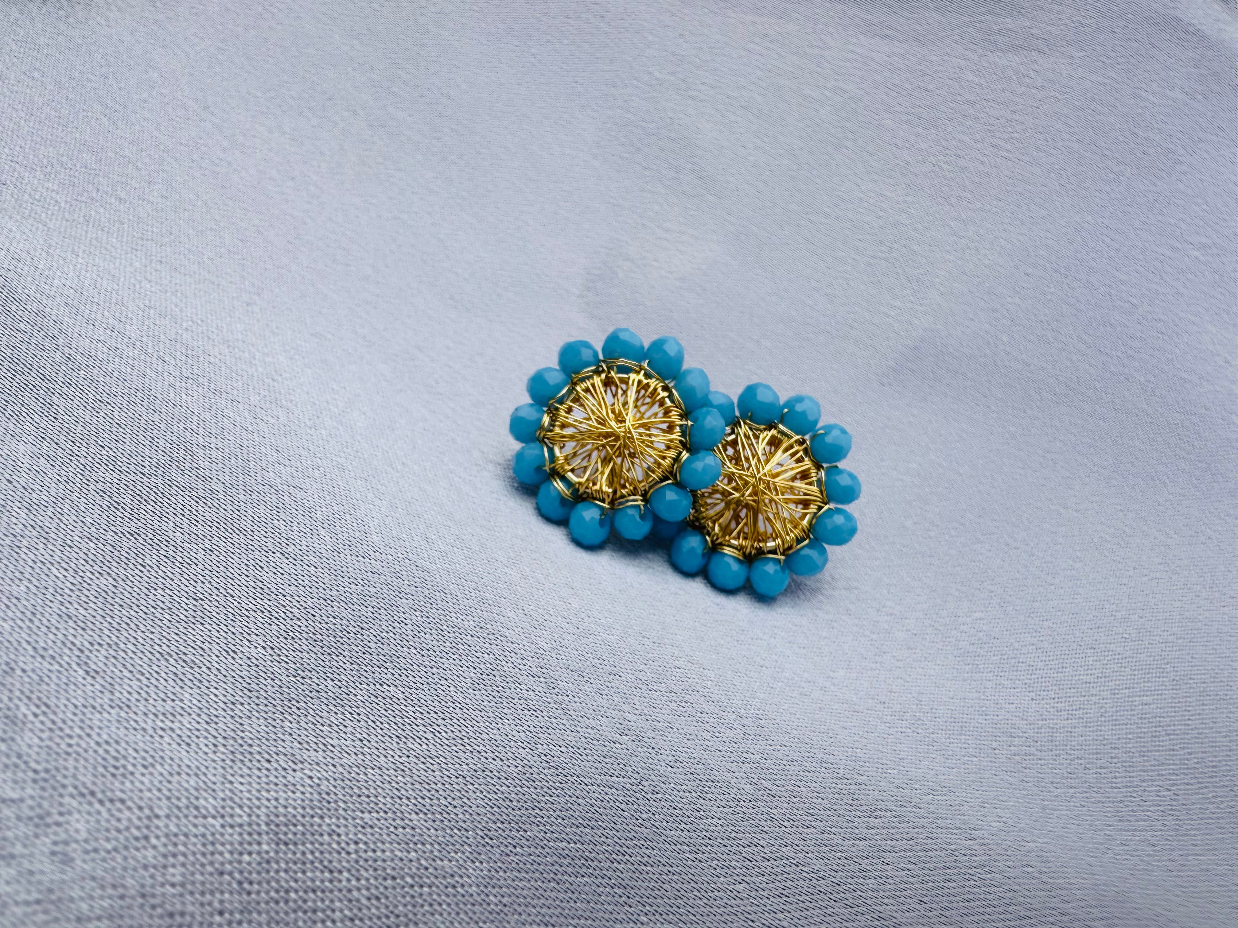 Dream Catcher Sky Blue Earrings